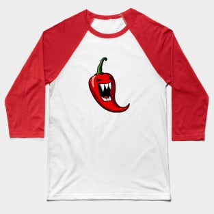 Angry Red Chili Hot Pepper Baseball T-Shirt